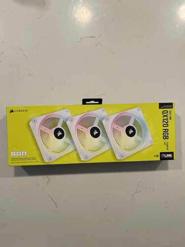 Corsair iCUE Link QX120 RGB 120mm Gehäuselüfter - Weiß (3er Pack) - Starter Kit