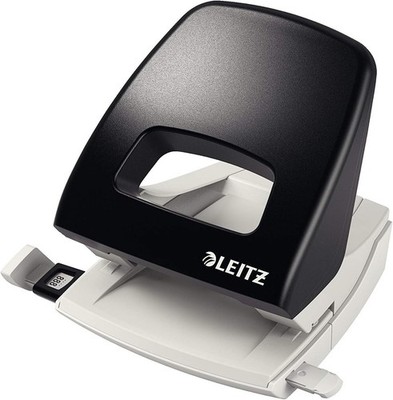 Leitz Büro Locher aus Metall, Für 25 Blatt, Anschlagschiene mit Formatangaben, E