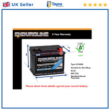 AGM Car Battery fits VOLVO C30 V50 S40 V40 240 V70 850 940 Stop Start