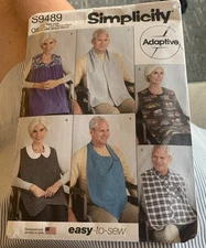 Sewing Pattern Adaptive Adult Bibs Assorted Styles S9489 Easy To Sew