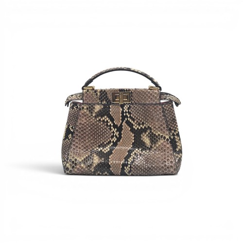 Fendi Peekaboo Python Snakeskin Top Handle Bag 8BN244 - New