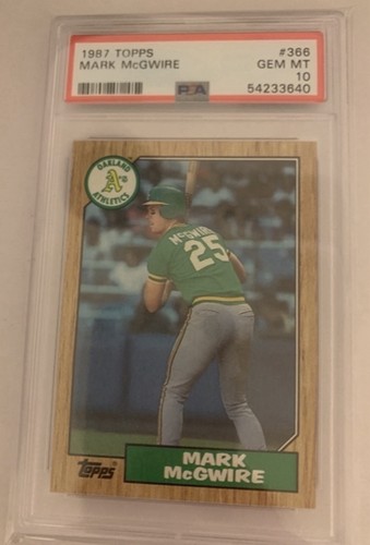 MARK McGWIRE 1987 Topps #366 ~ Gem Mint PSA 10 Rookie RC