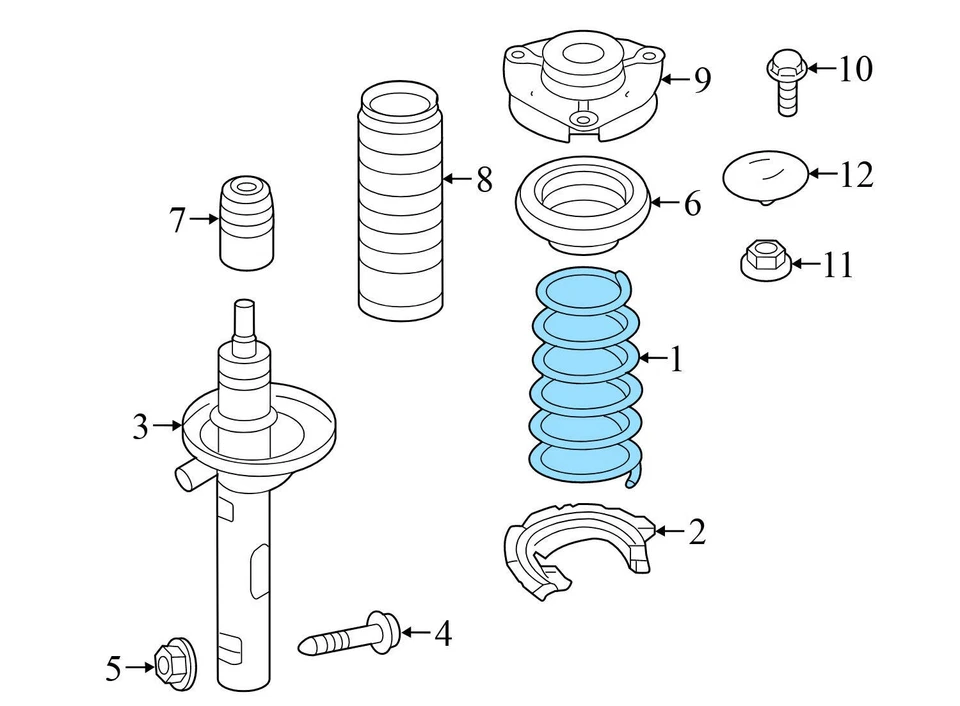 2014-2021 VW GOLF - Front COIL Spring 5QM411105C - Image 3 of 4