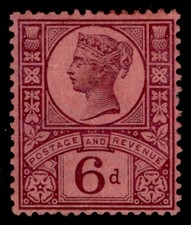 GB QV SG208 SPEC K37(1), 6d purple/rose-red, M MINT. Cat £40.