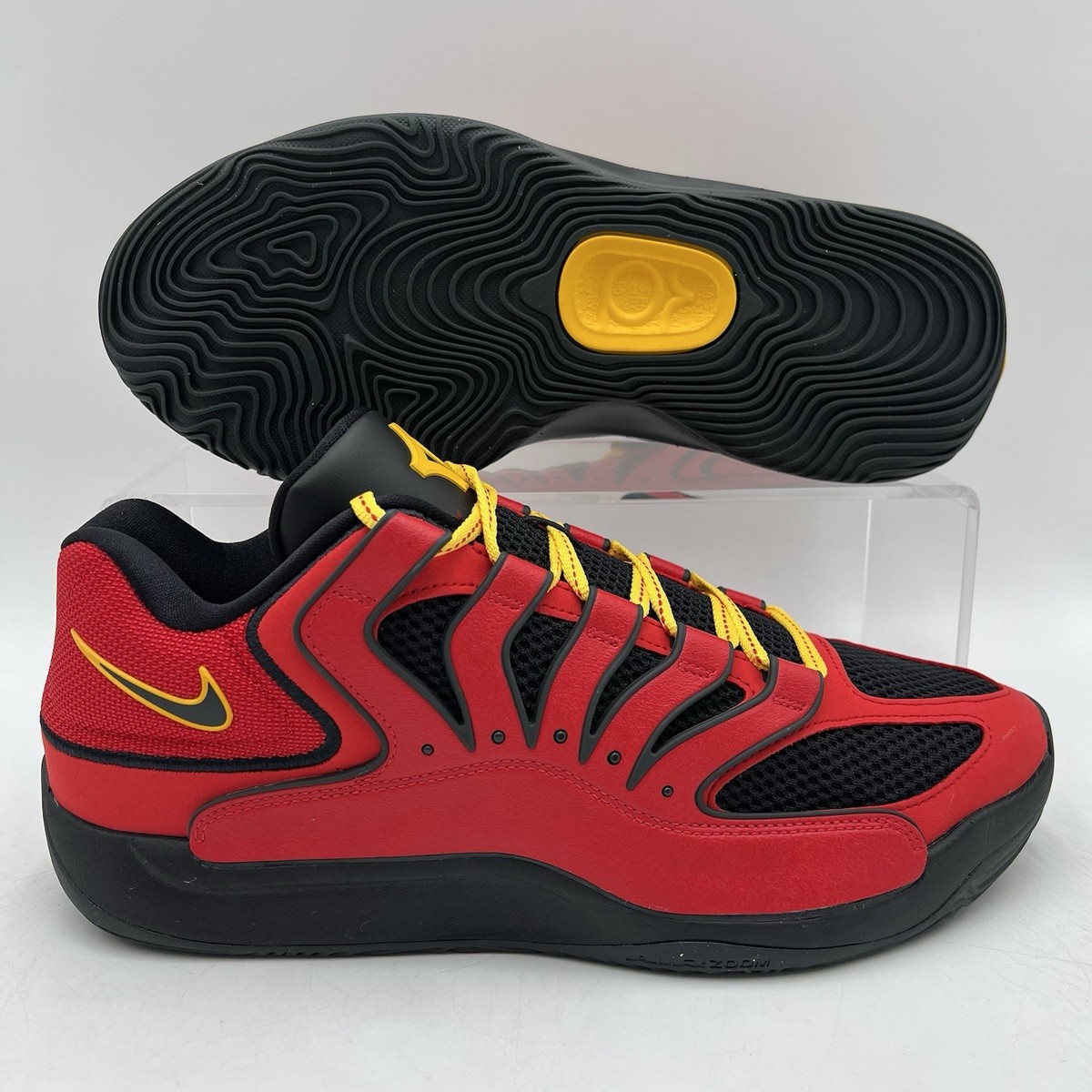 Mens Size 12 Nike KD 18 Bakin Fire Red Black Yellow 