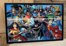 DC Justice League 3D 38" x 19" Framed Picture 