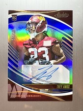 Trey Amos 2025 Panini Absolute #190 Signature Rookie Blue #’d /50 Auto Rc