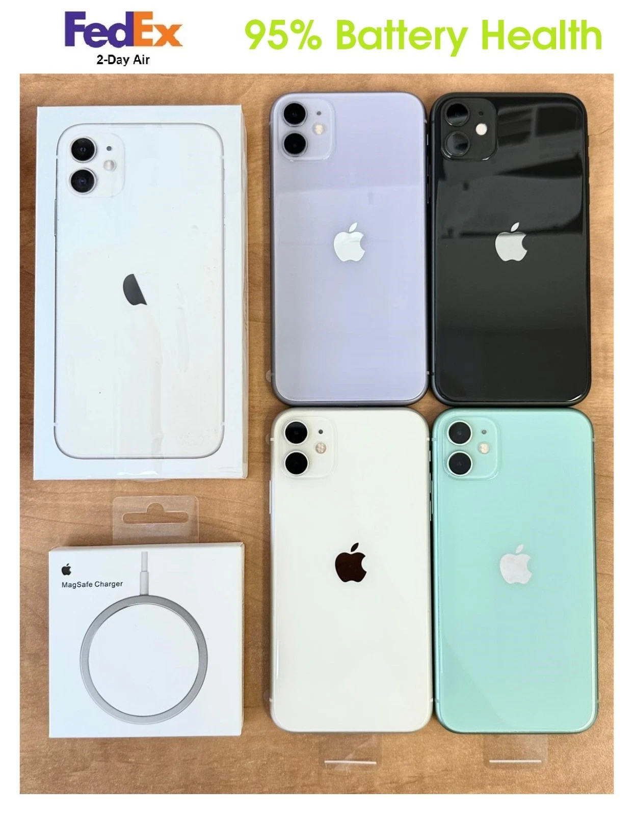 Apple iPhone 11 64GB Fully Unlocked Bundle EXCELLENT - Refurbished with MagSafe