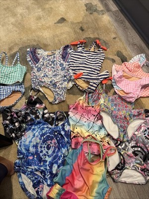Pixie Lane Girls 2 Piece Bathing Suits Plus 5 More Size 6 And Size 5