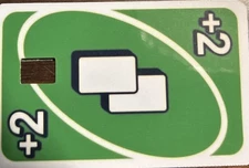Green UNO Take 2 Credit Debit Card Skin Cover Sticker Chip Decal