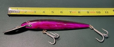 VINTAGE Rapala Magnum Purple/Black  Sinking Metal Lip FINLAND