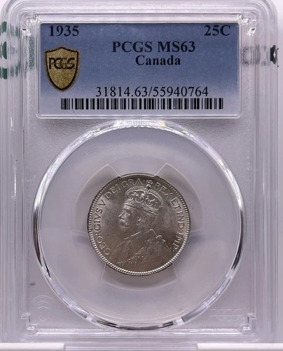 1935 25C Canada PCGS MS63