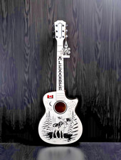 Laser cut wall art SVG for Glowforge | CNC Guitar DXF Digital Download