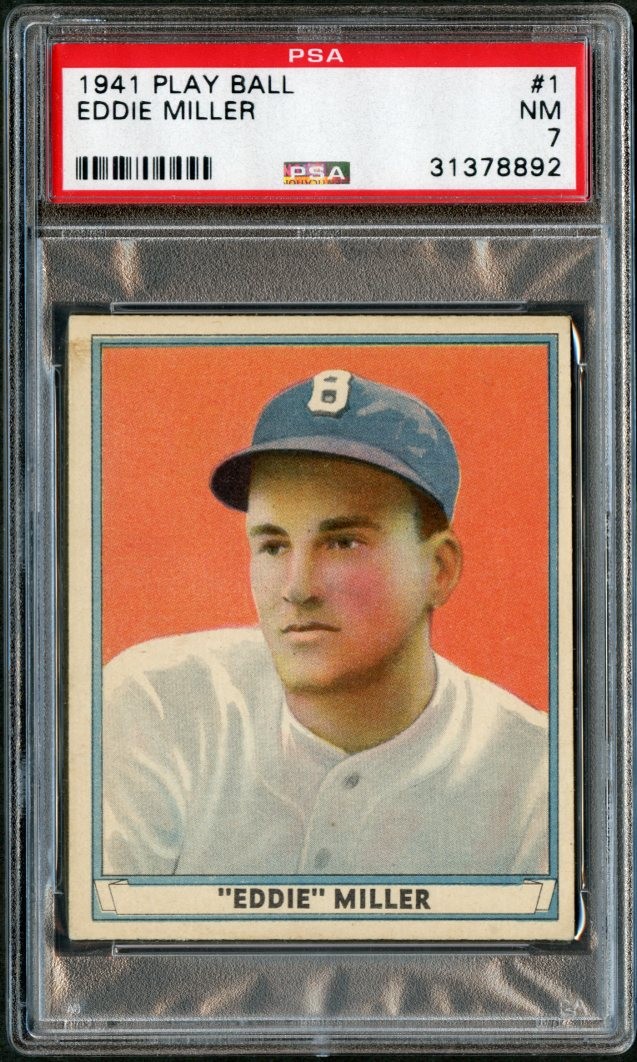 1941 Play Ball #1 Eddie Miller PSA 7 NM 31378892