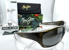 MAUI JIM SURF RIDER MJ 261-11D GREY STRIPE WOODGRAIN GREY POLARIZED SUNGLASSES