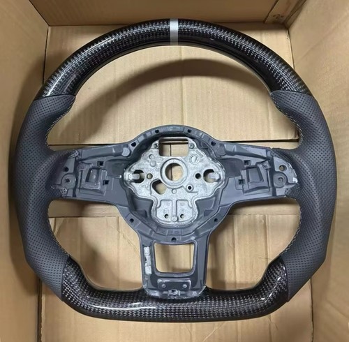 Carbon Fiber Leather Custom Steering Wheel For VW Golf GTI R Polo GTI 2013-2020 - Bild 8 von 8