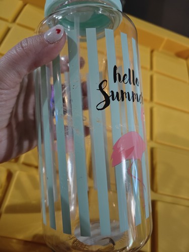 PP- True Living 50 Oz Sport Water Bottle Teal Hello Summer Pink Flamingo - Picture 4 of 4