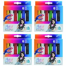 4 PACK a' 6 STIFTE AQUA PEN BUNT Karneval Schminke Farbstift Clown Kostüm Party