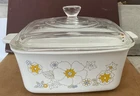 Vintage Corning Ware Daisy Casserole 1.5 Qt  P-4-B, Pyrex Lid
