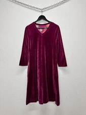 Gudrun Sjoden Organic Cotton Jersey Knit Floral Tulip Dress Lagenlook Pockets S