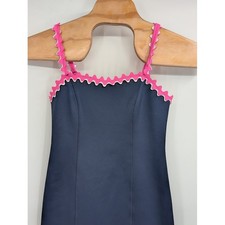 LILLY PULITZER SHELLBEE True Navy Blue Pink Scuba Lined Scalloped Dress