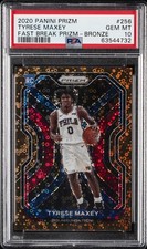 2020 PANINI PRIZM FAST BREAK PRIZM-BRONZE #256 TYRESE MAXEY #/20 PSA 10