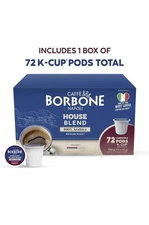 Caffe Borbone House Blend Coffee 72 Count K Cup Brewers Medium Roast NEW