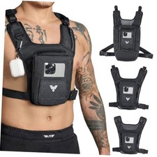Running Vest w/Phone Holder for Men/Women, Reflective Lightweight Small Black