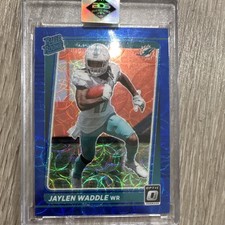2021 Panini Donruss Optic Rated Rookie Jaylen Waddle #208 Blue Scope Prizm