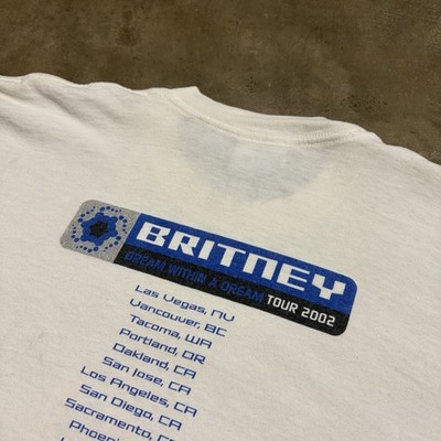 Vintage Britney Spears Dream Within A Dream T Shirt XL White 2002