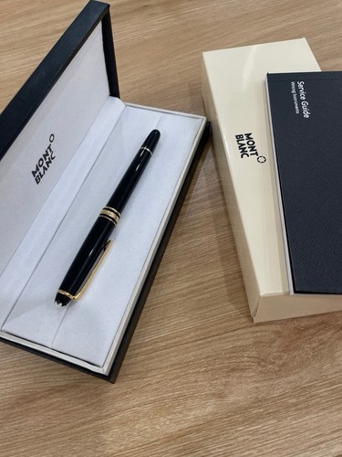 Neu Montblanc Meisterstück 163 Tintenroller schwarz/goldrand mit Geschenkbox - Bild 2 von 6