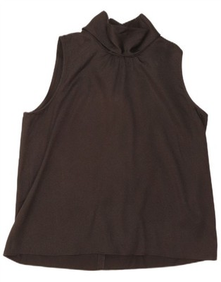 DKNY Damen ärmelloses Blusentop UK 18 XL schwarz Polyester AZ24