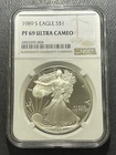 American Silver Eagle 1989S One Ounce Silver Coin: NGC PF 69 Ult Cam-BL9602853-4