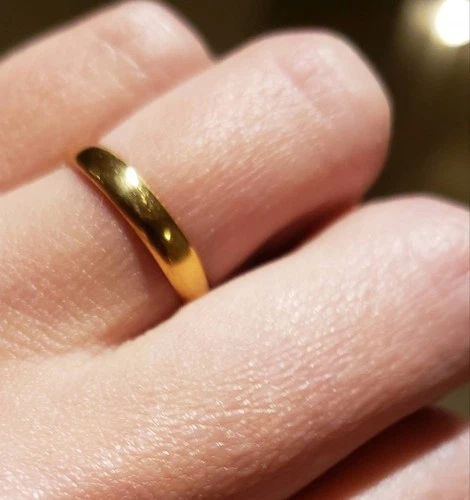 Beautiful Antique Victorian 14k Yellow Gold Finish Classic Wedding Ring Band.