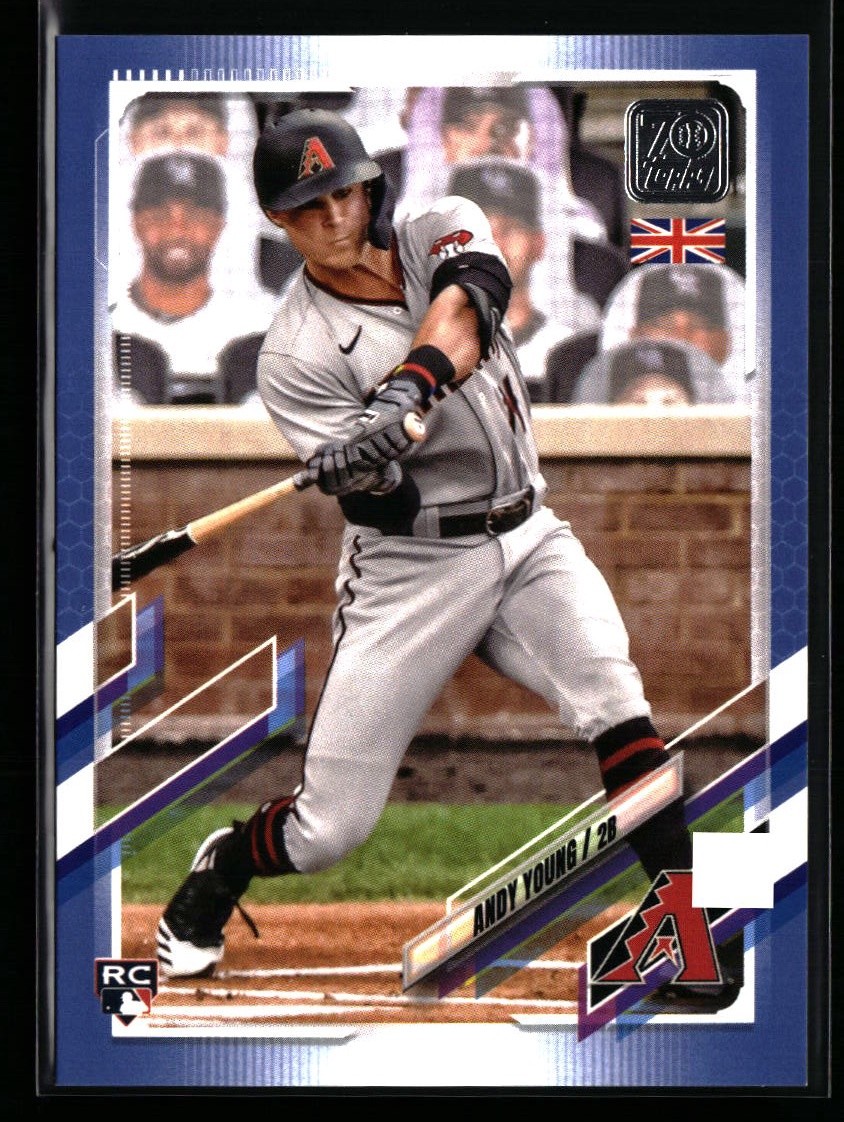 Andy Young 2021 Topps UK Edition #210 Blue #/75 Rookie Arizona Diamondbacks