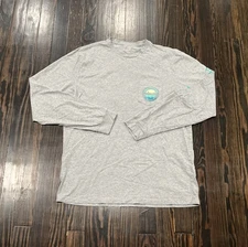 Vineyard Vines Long Sleeve Pocket T Shirt Men’s Medium Gray Cotton 