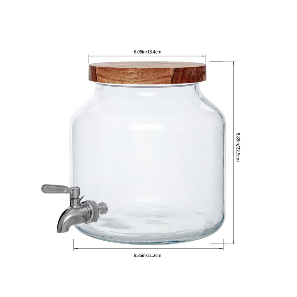(2 Pack) Better Homes &amp; Gardens Glass 1.5 Gallon Leak-Proof Beverage ...
