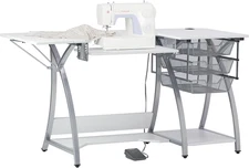 Pro Stitch Sewing Machine Table - 56.75" W X 23.75" D White Hobby and Sewing Mac