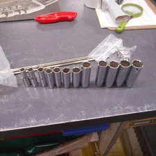 PROTO J52209 Socket Set,Chrm,Range 8 to 19 mm,12Point