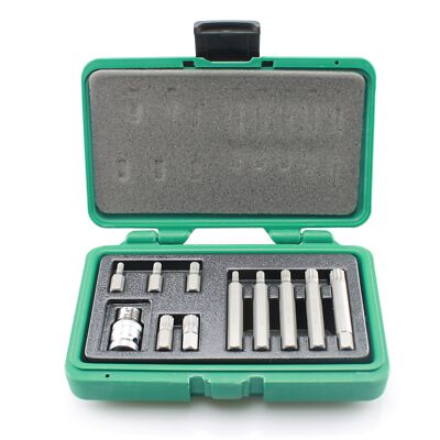 Vielzahn Spline Steckschlüssel Nuss Set 11-tlg Satz M5-M12 1/2''  30&75mm Bit