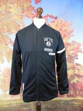 Brooklyn Nets black NBA Basketball Tracksuit Jacket. UK men's size Small