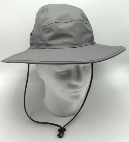 REI hat gray outdoor boonie sun wide brim hat Size M  w/ chin strap - Picture 1 of 11