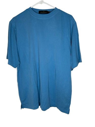 NWT Bugatchi Uomo Mens Short Sleeve Short Medium Ribbed Modal Blue - Picture 1 of 8
