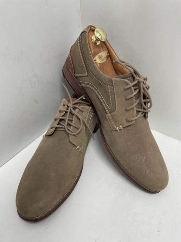 Zapatos para hombre Steve Madden Mychel Derby Nubuck tostados punta lisa talla 12 D usados en excelente estado - Imagen 1 de 14