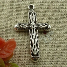 Free Ship 100 pcs tibetan silver cross charms pendant 31X20mm L-2597