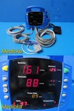GE Dinamap Procare Vitals Monitor W/ NBP SpO2 Temp Leads & Power Supply ~ 29509