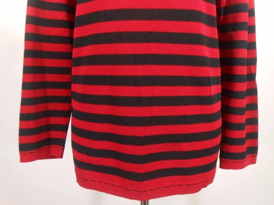 美丽女式 3 码 Chico's Design 多色条纹粘纤针织衬衫 — 第 3/4 张图片