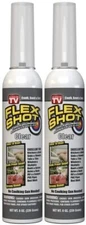 Flex Shot 2 PACK Thick Rubber Adhesive Sealant Jumbo, Clear 8oz Silicon Caulk