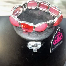Glassy Generosity Pink Bracelet With Silver Hardware 