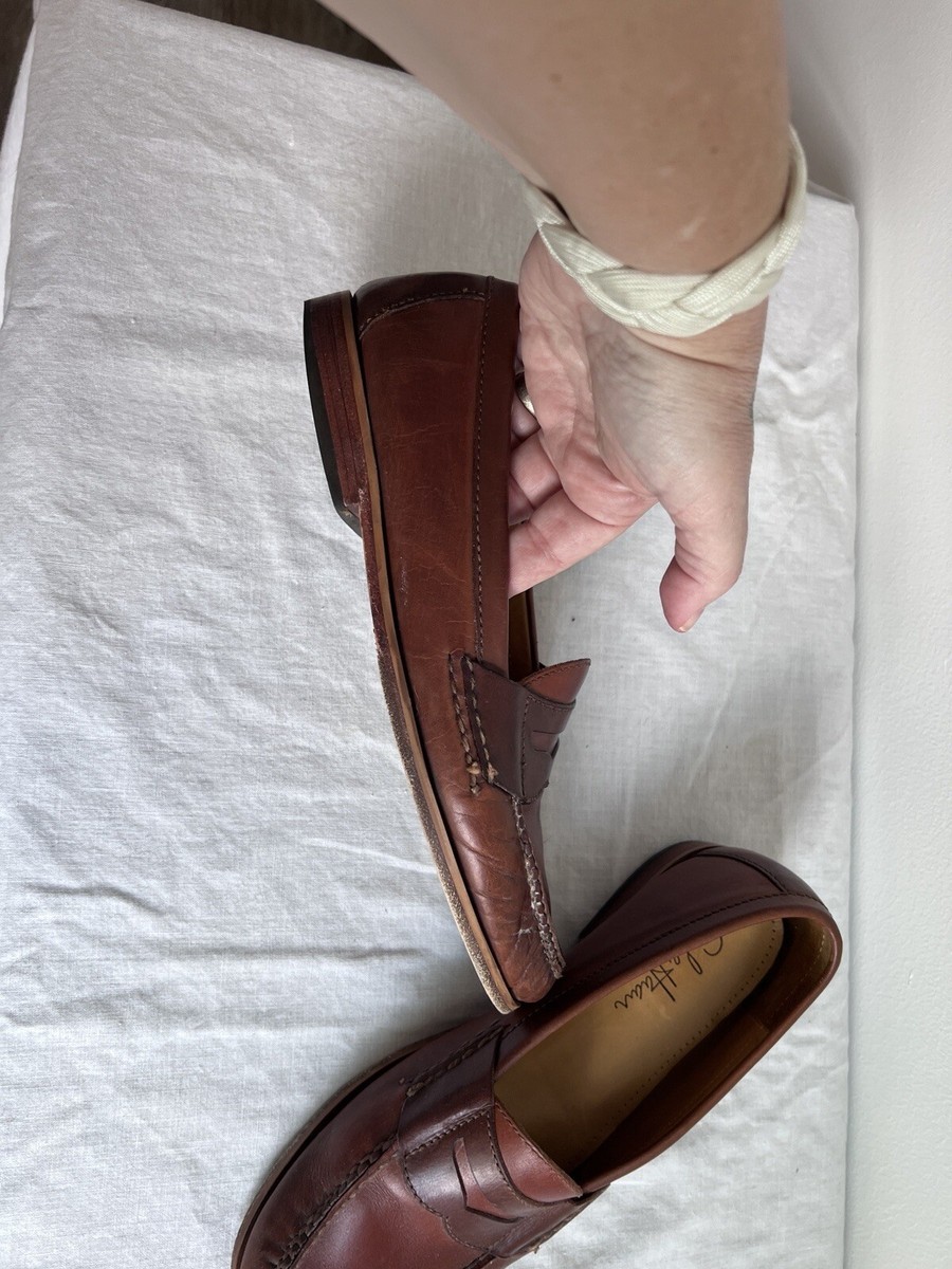 Cole Haan Penny Loafers Brown Leather Moc Round Toe Shoes  display picture 3